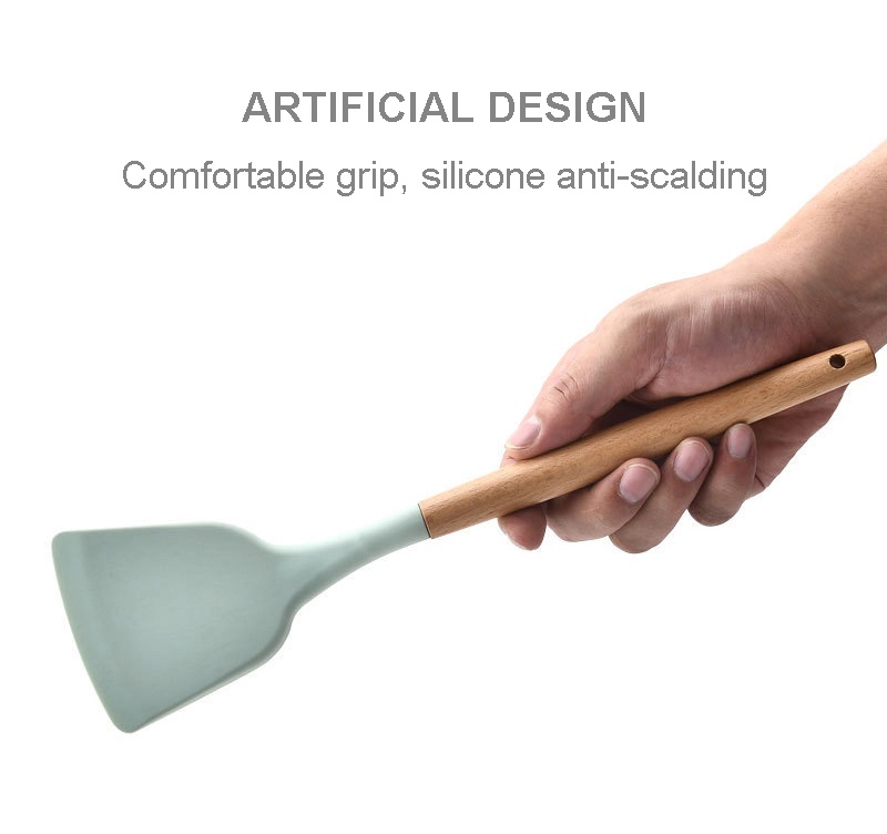 Kitchenwave Non-stick Pan Wood Handle Silicone Utensils 11PCS Set ...