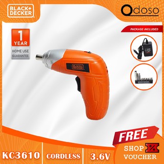 BLACK AND DECKER 3.6V NI-CD SCREWDRIVER KC3610, Cordless Drills, Impact  Drivers & Wrenches