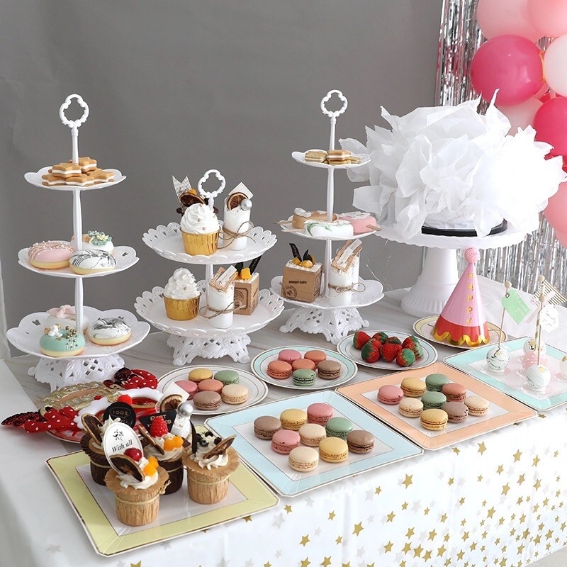White Plastic Dessert Display Rack (6 Types For Choice) | Shopee Malaysia