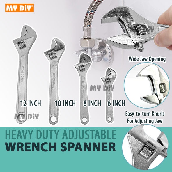 MYDIYSDNBHD - ANTON High Quality Crv Adjustable Spanner Wrench 6