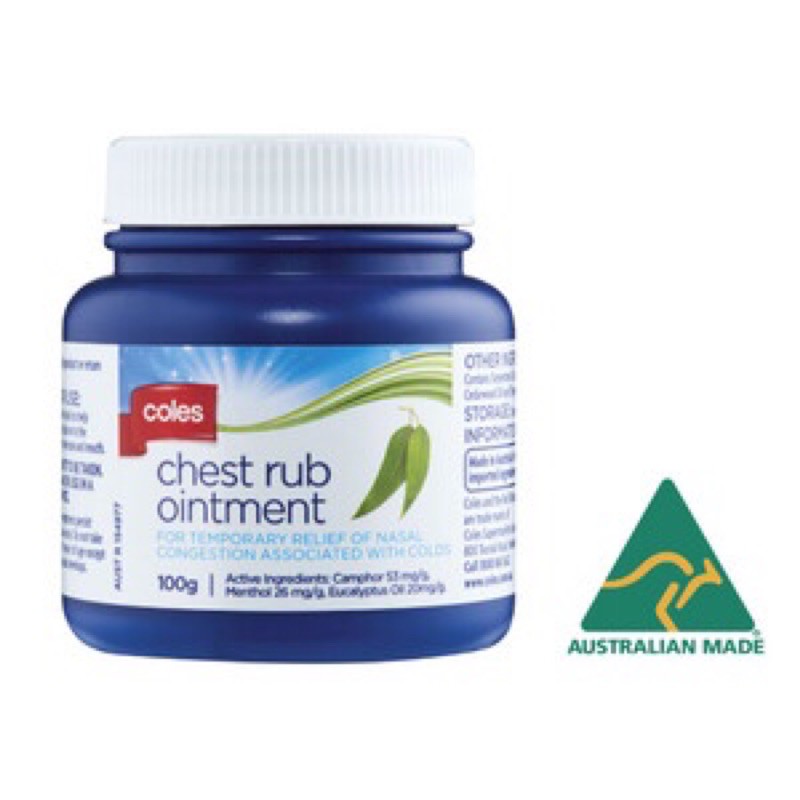 Coles Chest Rub Ointment 100 gram (imported from Australia) Shopee