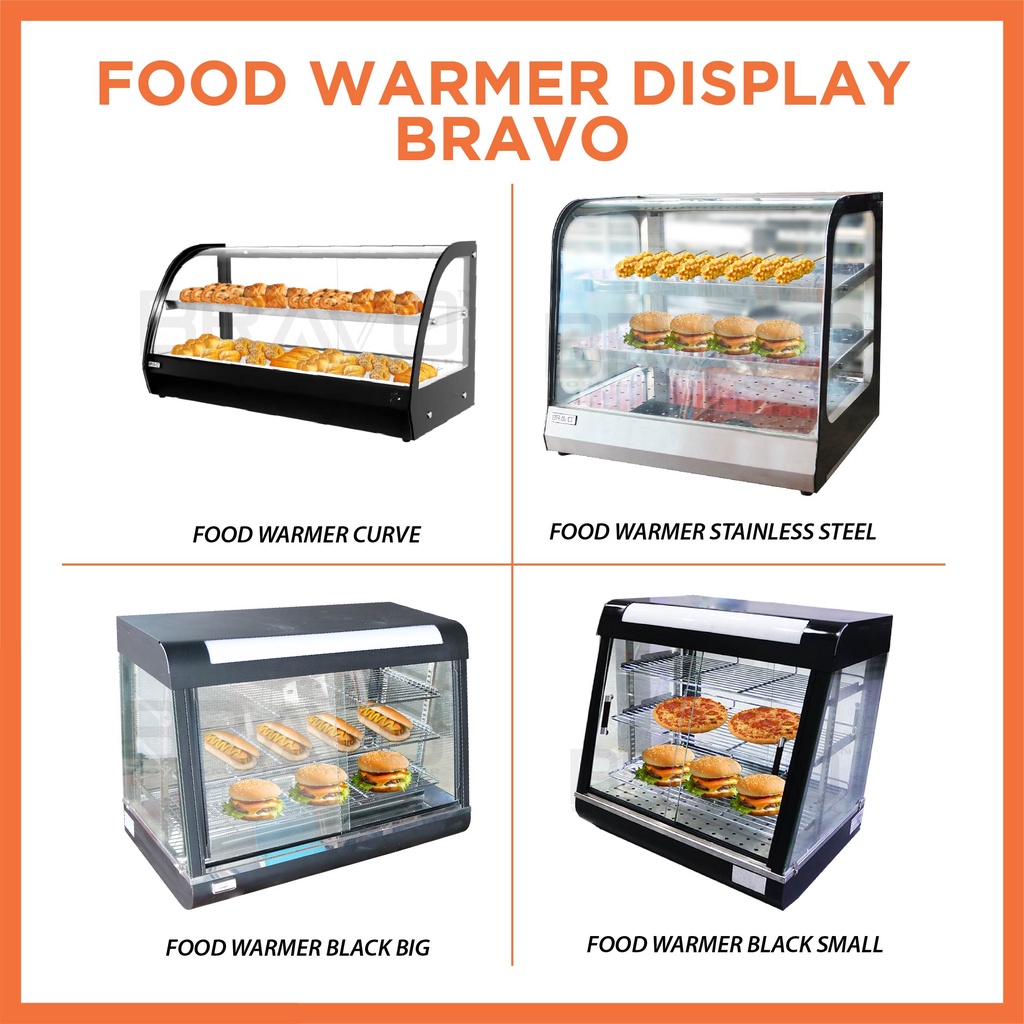 BRAVO Food Warmer Display Pemanas Makanan Warmer Showcase