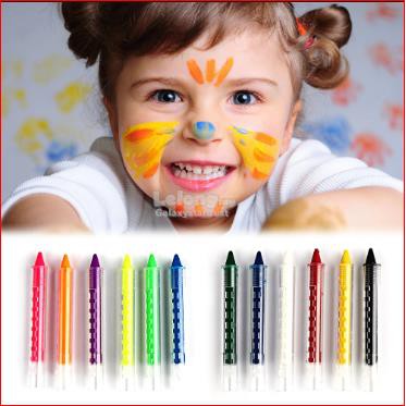 6pcs Non-Toxic Luminous Face Paint Crayons Glow Body Paint For Kids  Washable Halloween Party Making Up Fluorescent Body Markers