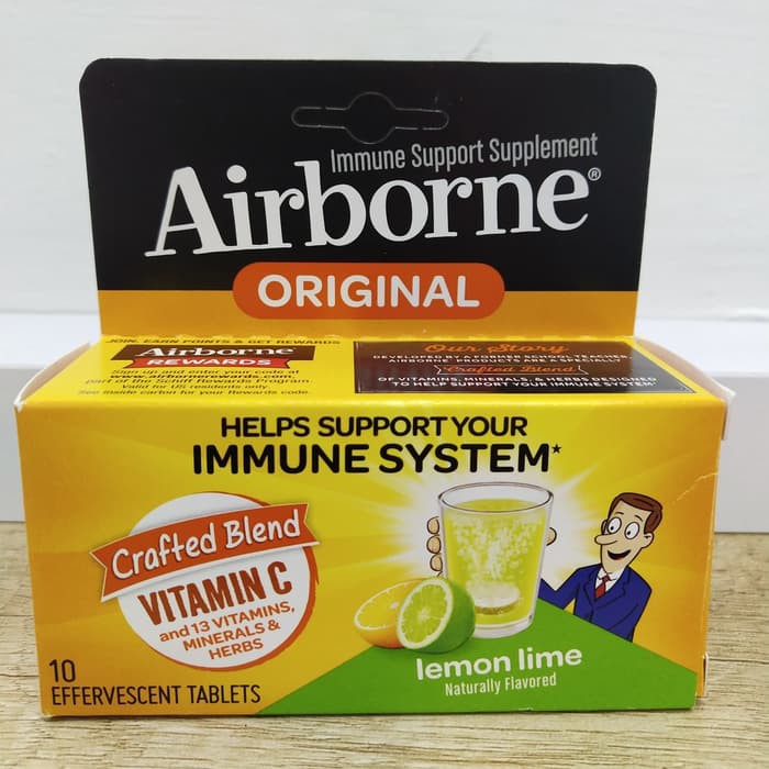 Airborne Blast Of Vitamin C Lemonlime 10 Effervescent Tablets Shopee
