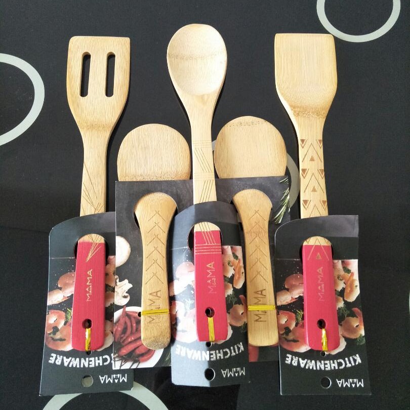 [SP04] Senduk dan Sudip Bamboo Set (5 Pcs)/ Sudip Kayu / kitchen ...