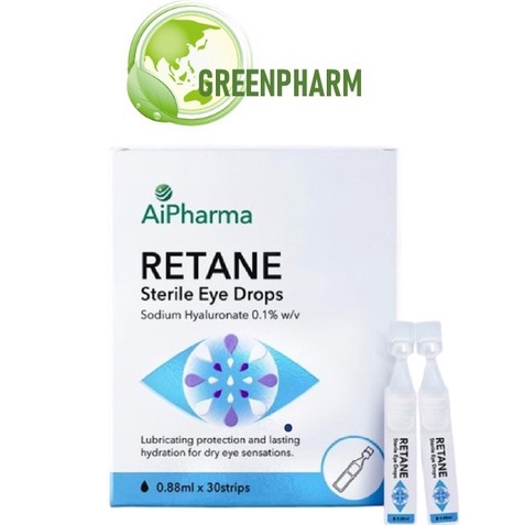 AIPHARMA RETANE STERILE EYE DROPS 0.88ML X 30 STRIPS (exp:5/25 ...