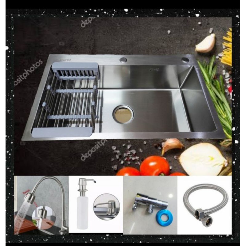 Kitchen sink package 8050 stainless complete set | Shopee Malaysia