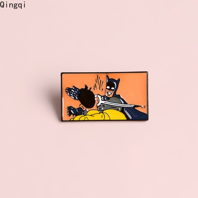 Funny Dark Knight Zorro Enamel Pin Cartoon Hero Bat Brooch Badges Lapel ...