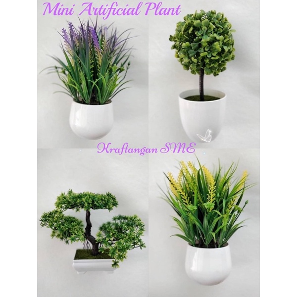 Mini Artificial Plant with Pot/ Bonsai/ Leaf/ Lavender/ Mini Tree 🌳