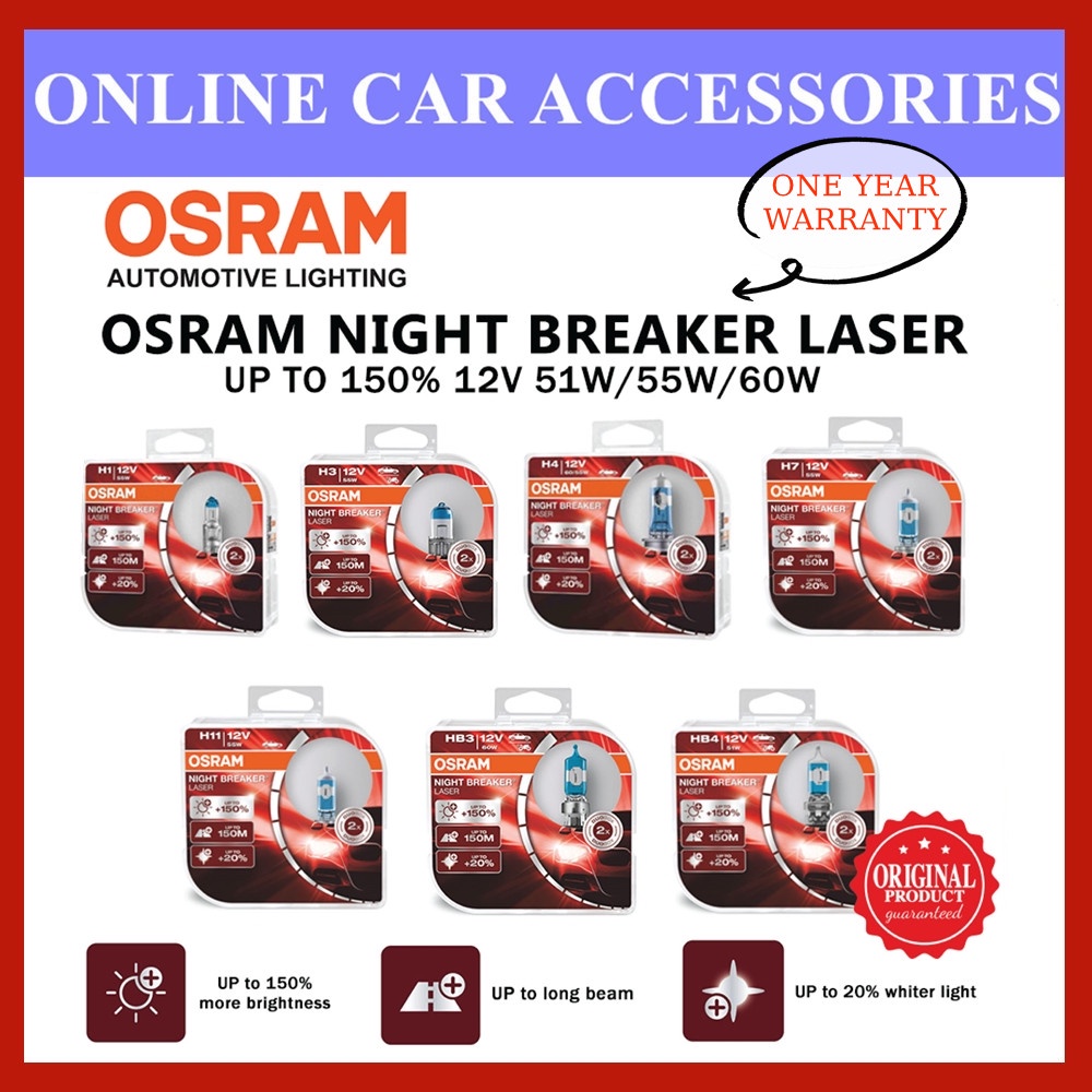 Osram 9006nl Night Breaker Laser Next Generation 9006 Hb4 12v 51w