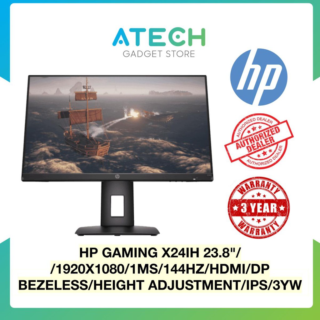 HP X24ih 23.8'' FHD 144Hz Gaming Monitor ( HDMI, Display Port, 3 Years