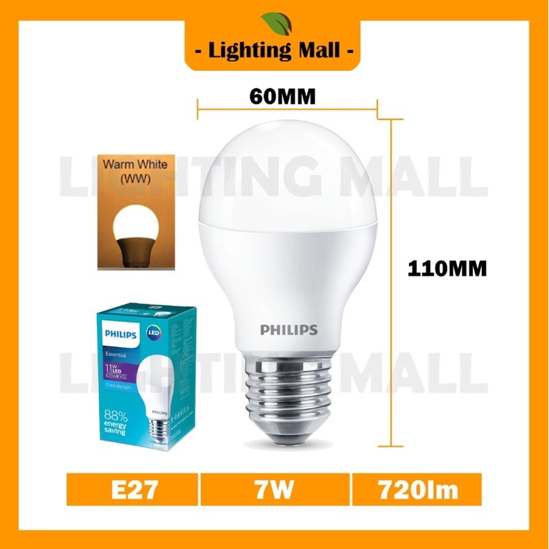 [SIRIM] Original Philips Essential LED E27 Bulb 5W 7W 9W 11W 13W Energy ...