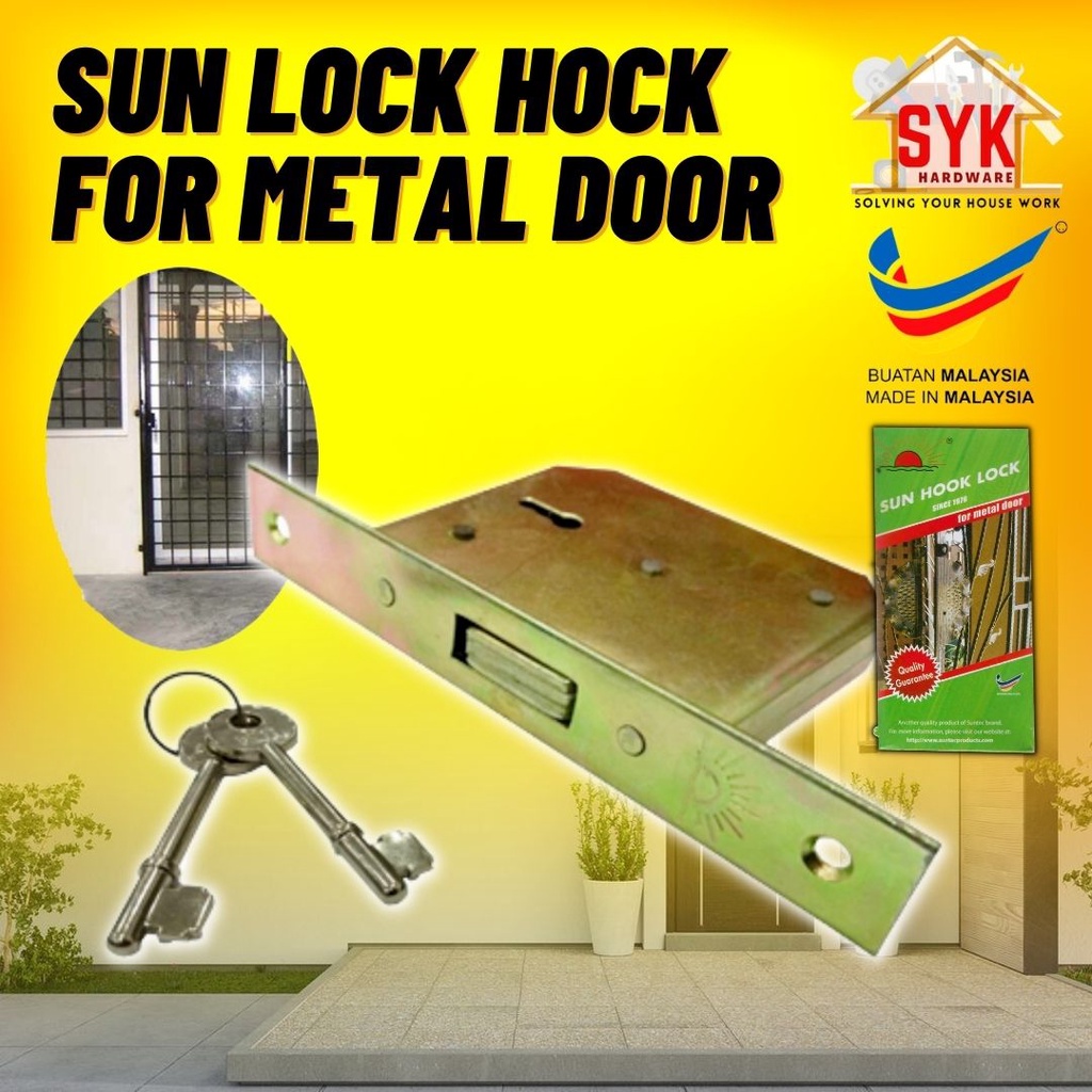 SYK Sun Hook Lock For Metal Door HL001 Grill Door Lock Sliding Door