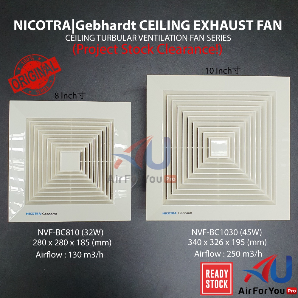 Nicotra Gebhardt 8Inch 10Inch Ceiling Exhaust Fan Turbular Ventilation