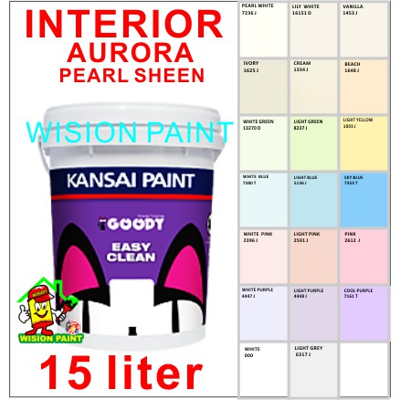 ( 15L ) KANSAI PAINT EASY CLEAN GOODY MID SHEEN FINISH / INTERIOR PAINT ...