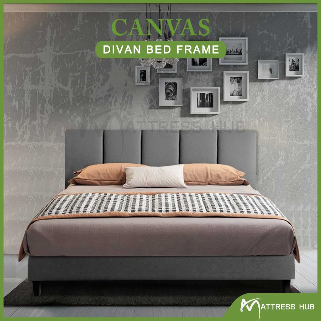 [READY STOCK]Divan Fabric Bed Frame in Grey Colour (Single/Super Single ...