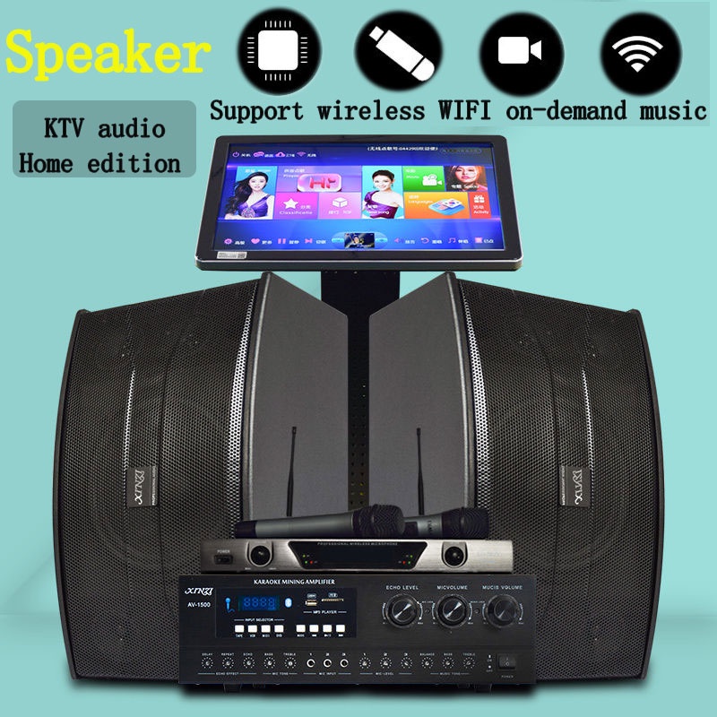 Wooden box 10 inch Subwoofer Karaoke set home teater Speaker Bluetooth