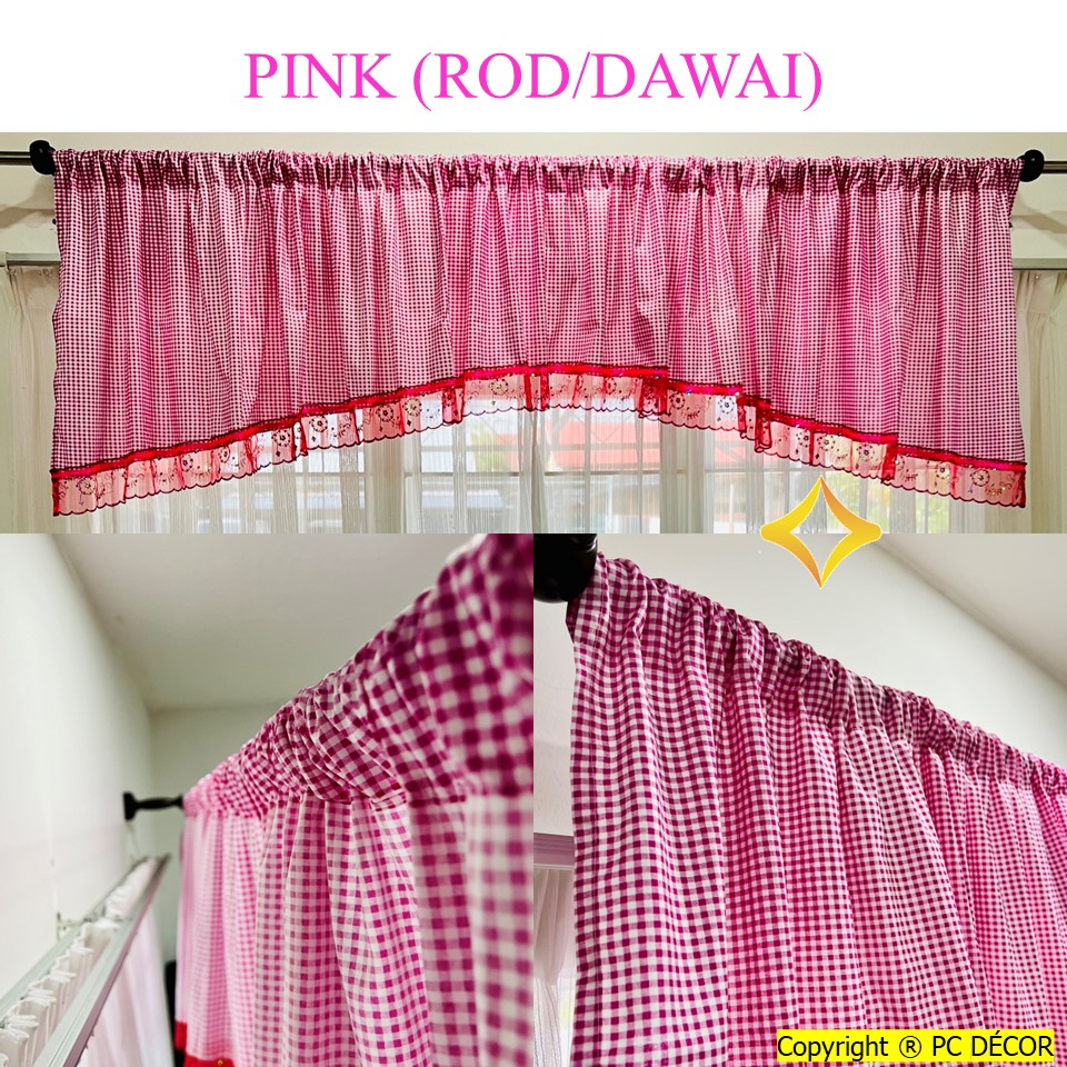 Ready Stock Anak Langsir / Pelmet curtain / Langsir Dapur Short Curtain