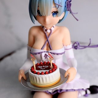 13cm Action Figure Re:life In A Different World From Zero Rem Re Zero  Birthday Cake Ver. PVC Collection Model Toy Birthday Gift