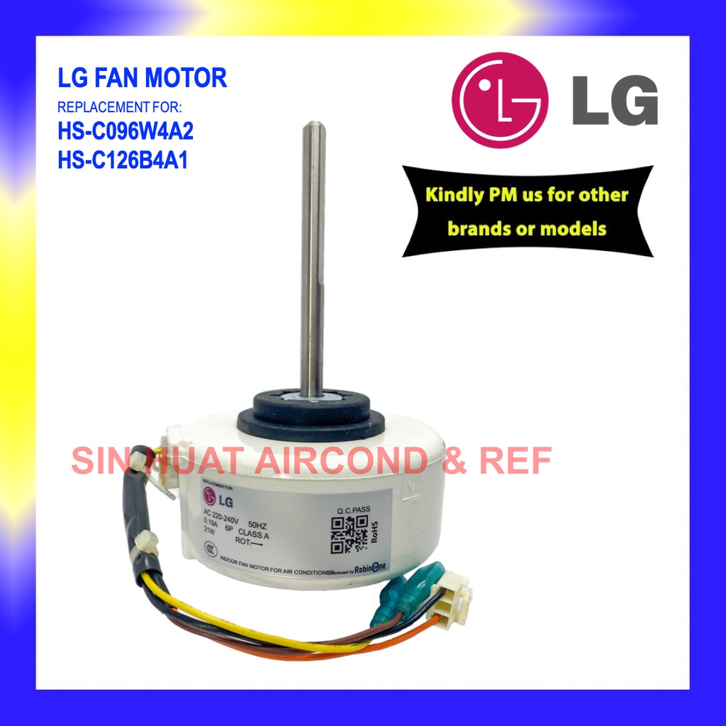 ₪LG Indoor Fan Motor LG HSC096W4A2 / HSC126B4A1 Replacement Motor