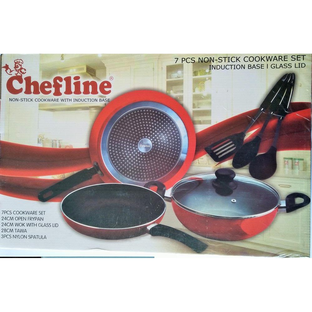 Chefline Non Stick Cookware with Induction base | Shopee Malaysia
