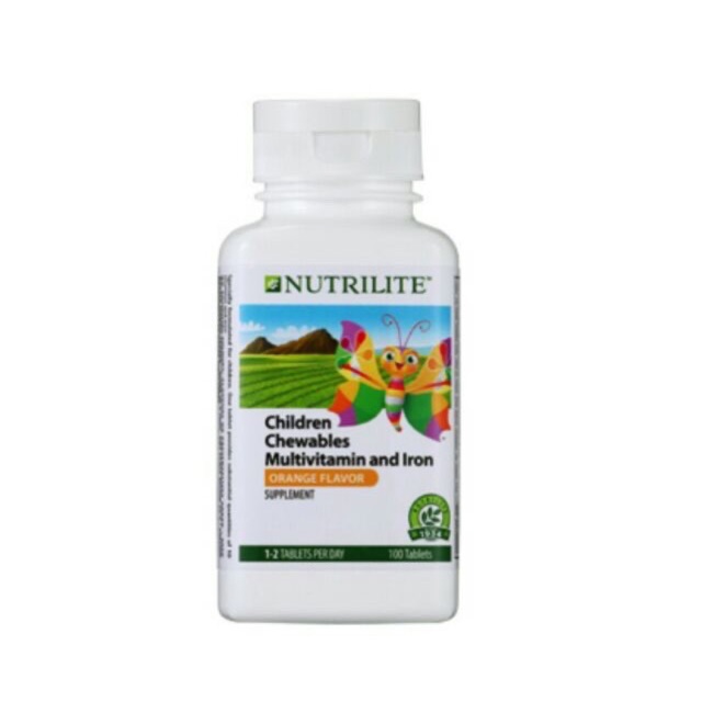 AMWAY NUTRILITE Chewables Multivitamin & Iron Suppliment Orange Flavor ...