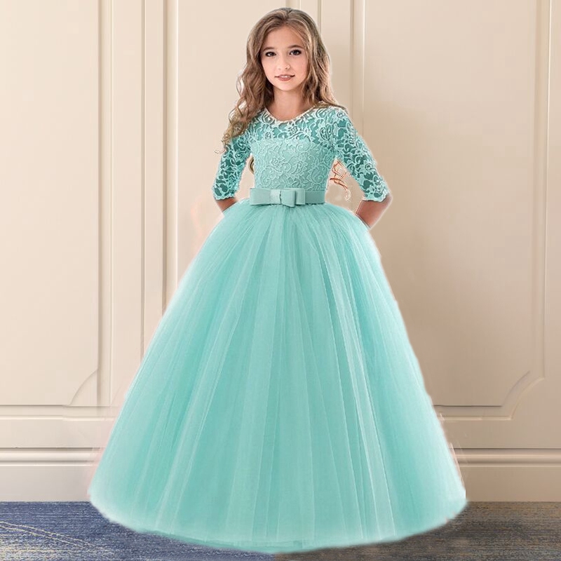 [NNJXD]Flower Girl Dresses Wedding Long Tulle Princess Fancy Children ...