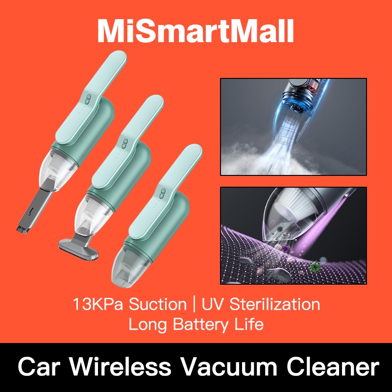 Susisun Car Vacuum Cleaner UV Light Sterilize USB Rechargeable Wireless