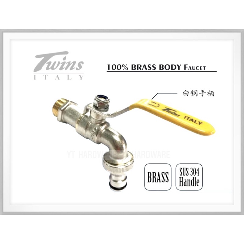 100 ORIGINAL 💯Twins CHROME SOLID BRASS BALL TAP 1/2''/ BIB TAP WASHING