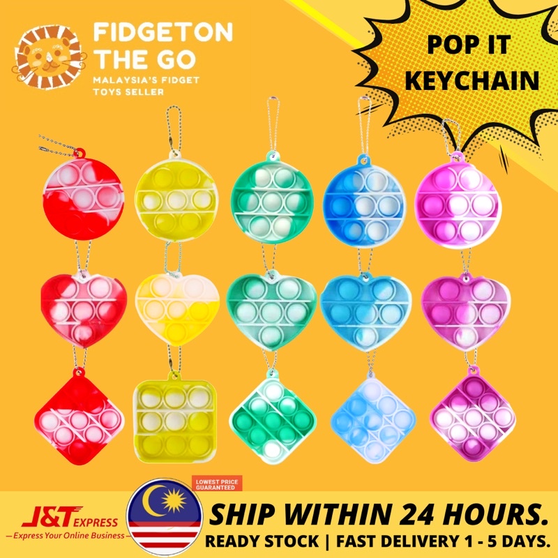 [J&T Express] Pop It Keychain Pop It Mini Pop It Small Fidget Toy