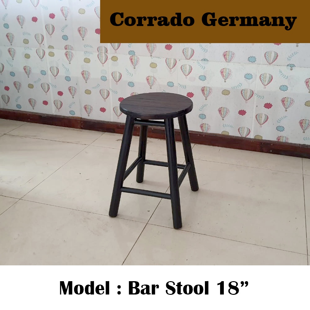Full Solid Rubber Wood Stool Wooden chair Solid wood Bar/ Bangku Makmal