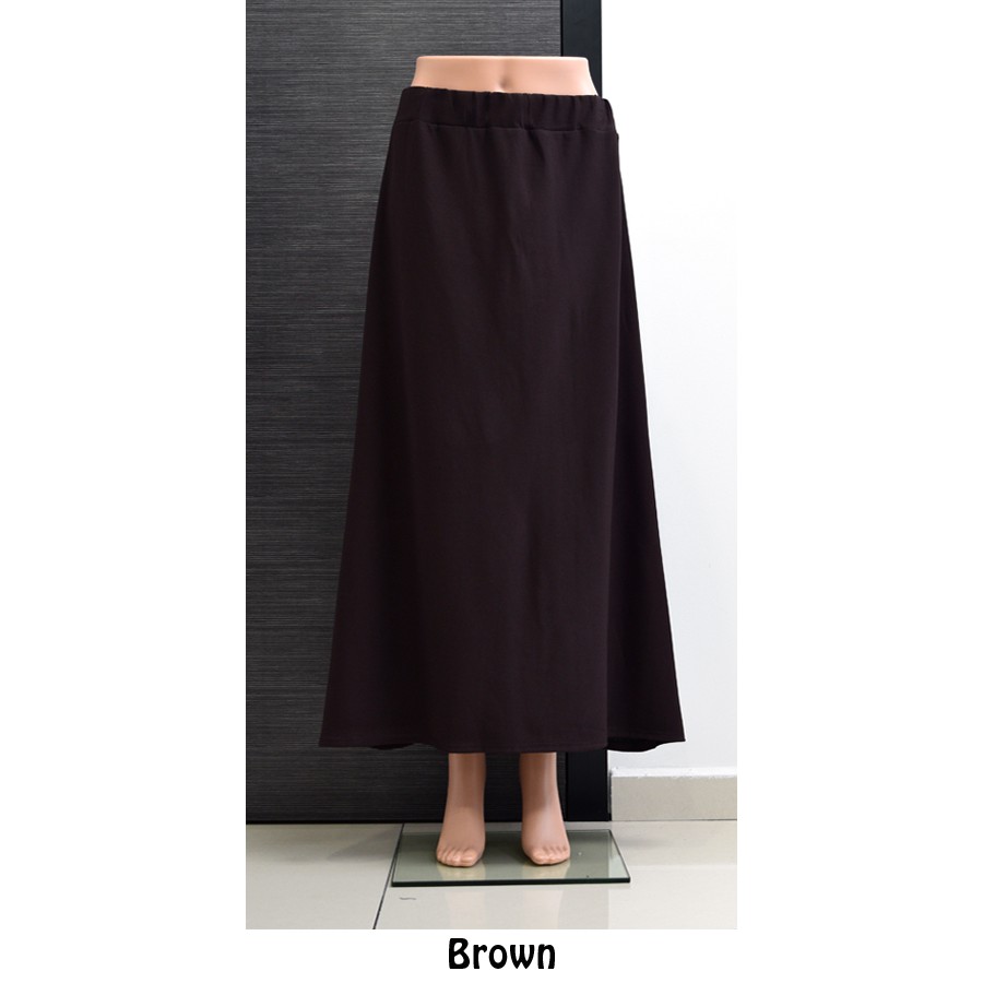 PPF 91033 Plain A Line Long Skirt Kain Labuh A Line Skirt Muslimah ...