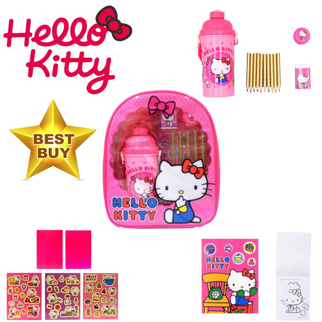Value Pack!! School Children Bag Backpack / Hello Kitty Backpack 8 in 1
