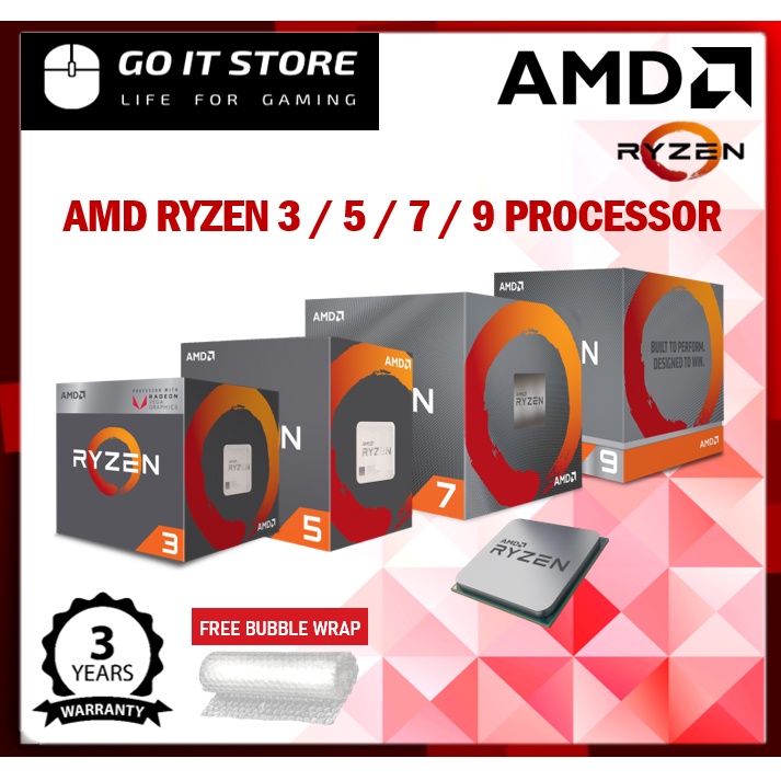 AMD PROCESSOR RYZEN 3000 5000 SERIES AM4 3000G 3300X 3500 3600 5600G 5600X 5700G 5800X 5900X 5950X Shopee Malaysia