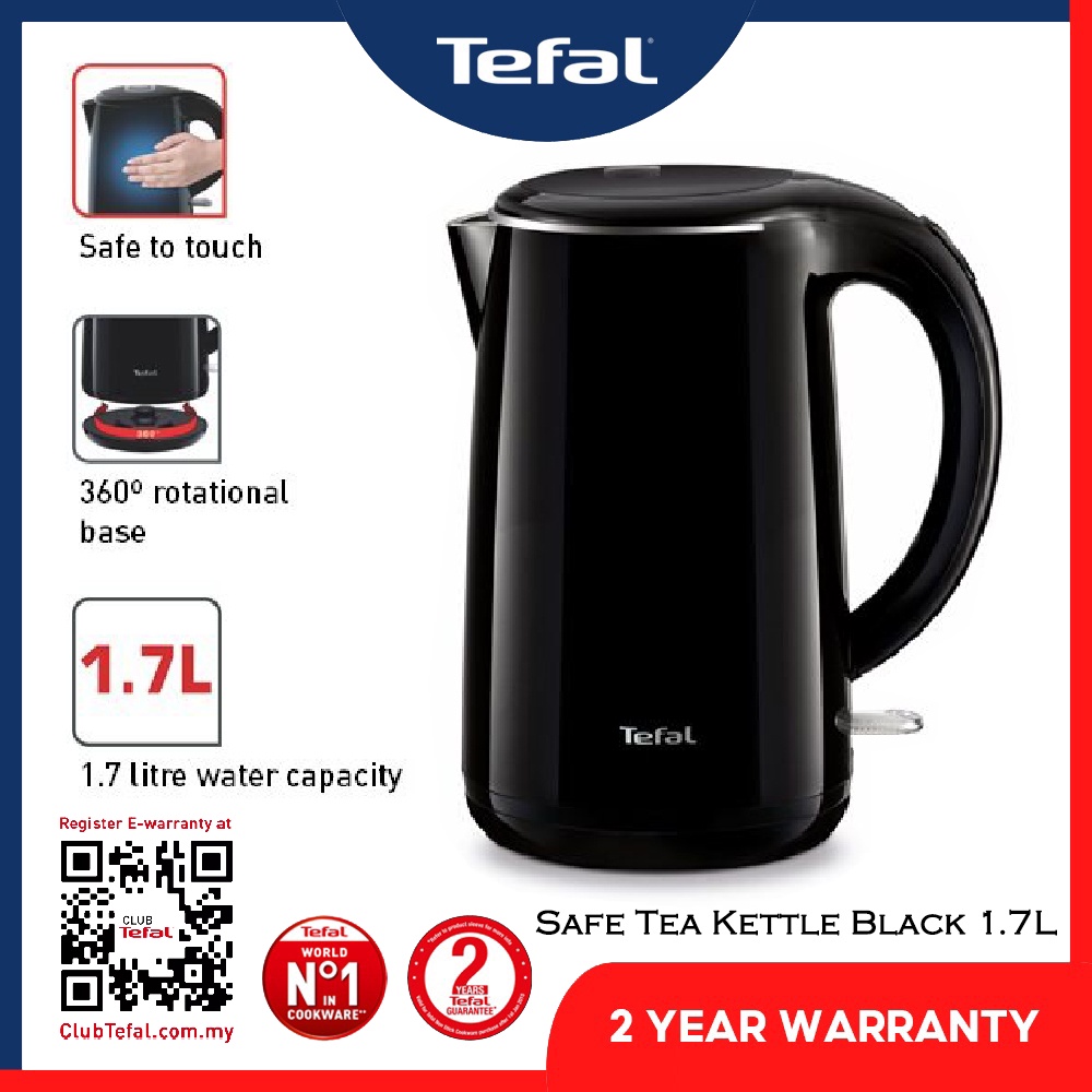 Tefal (KO2608) Safe Tea Kettle Black 1.7L (kettle electric/ cerek