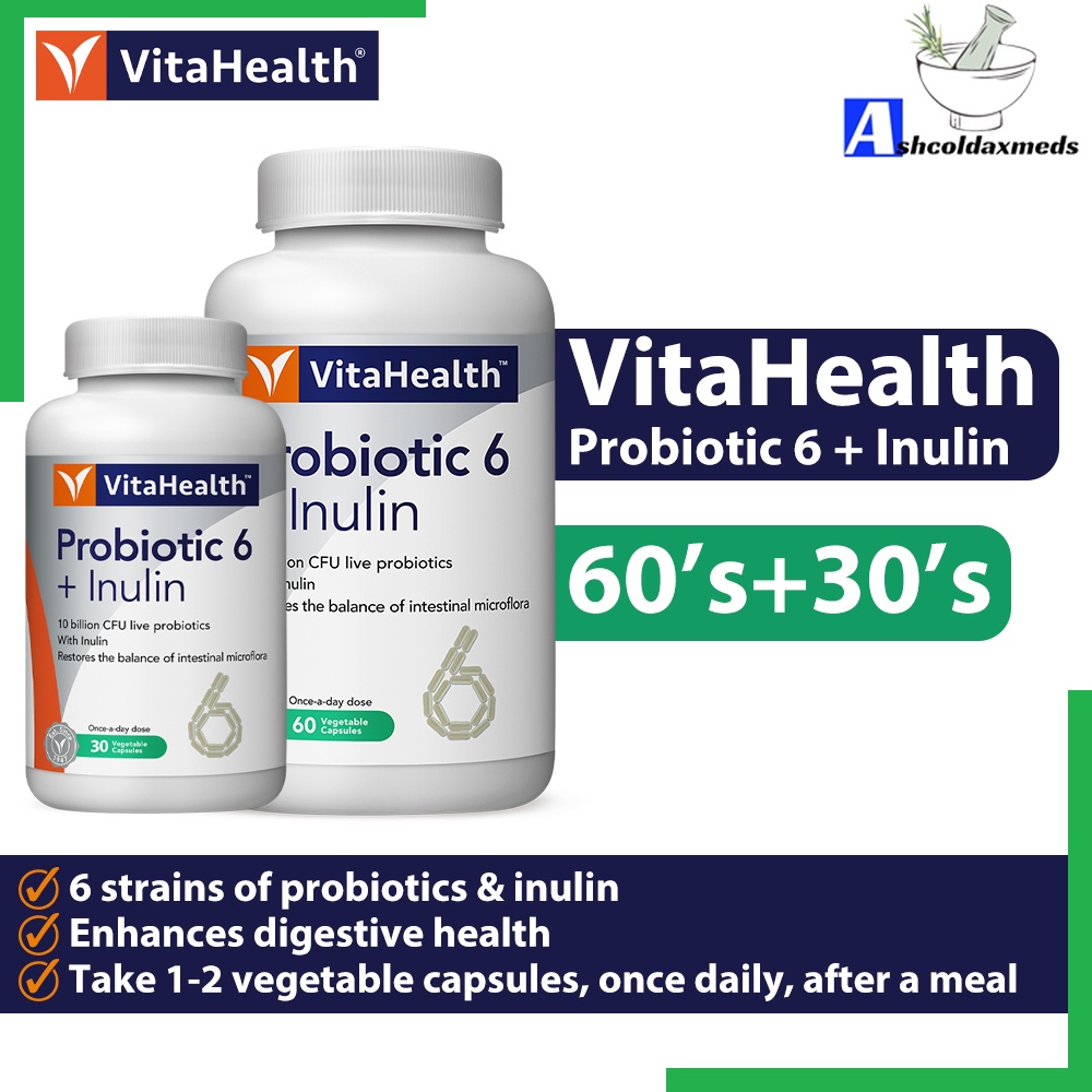 VitaHealth Probiotic 6 + Inulin 60's+30's EXP07/2027 | Shopee Malaysia