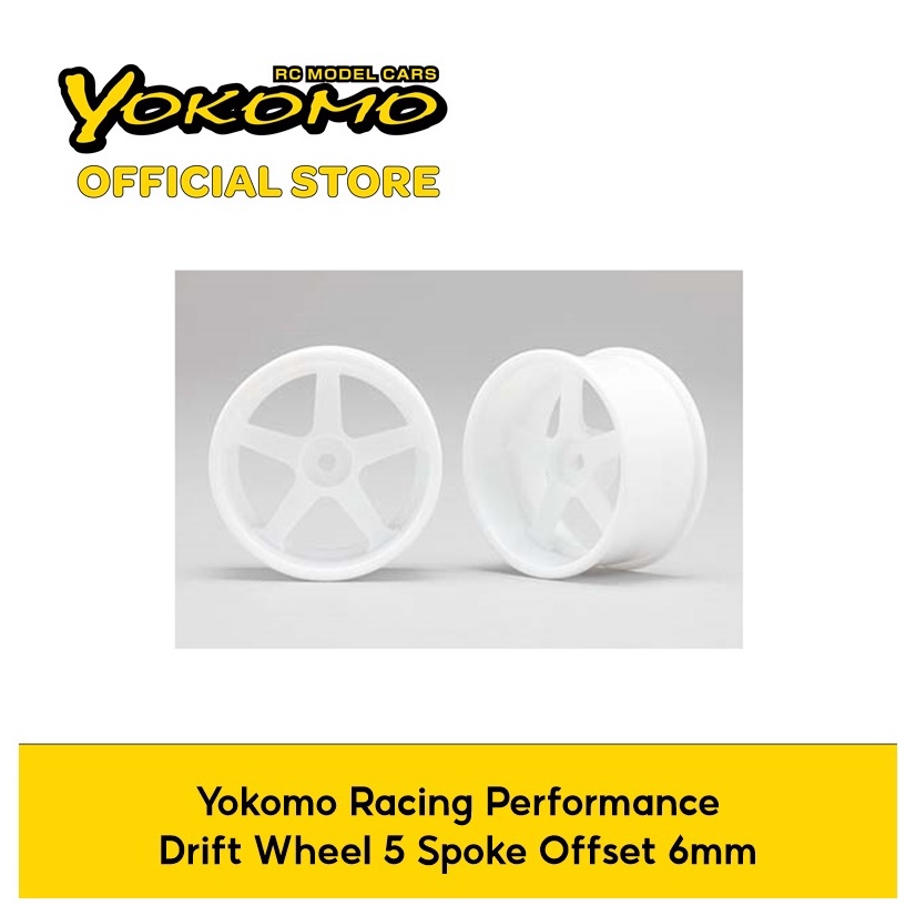 Yokomo RP Drift Wheel 5 Spoke 01 - Offset 6 White (2pcs) (RP-6113W6A ...