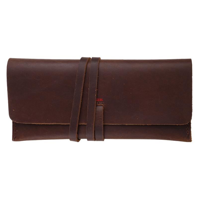 Vintage Leather Pencil Case - Stationery Pouch