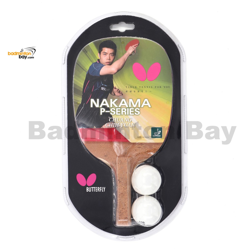 Butterfly Nakama P-3 Penhold Table Tennis 1-Ply Kiso Hinoki Racket ...