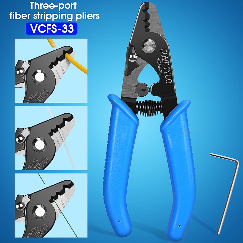 COMPTYCO Optical Fiber Stripper Fiber Optic Cable Clamps Three-Port ...