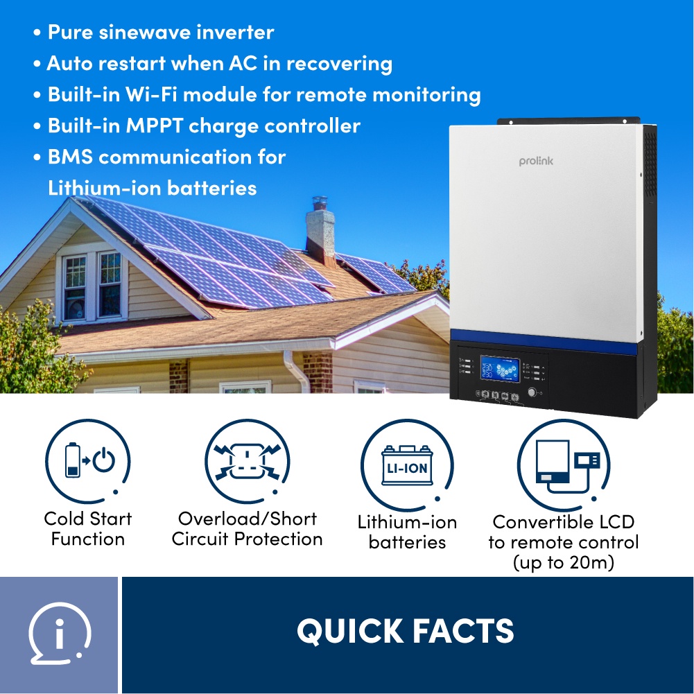 Prolink Haus MPPT V III 5KM-48 | 5KVA/5000W Hybrid Off-Grid Solar ...
