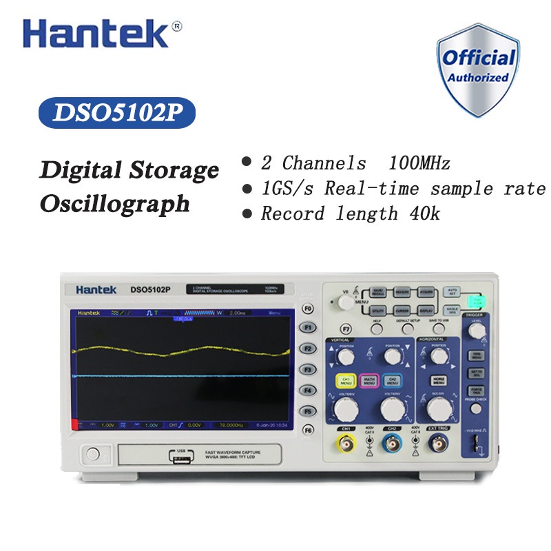 Hantek DSO5102P Digital Storage Oscilloscope Portable USB Osciloscopio ...