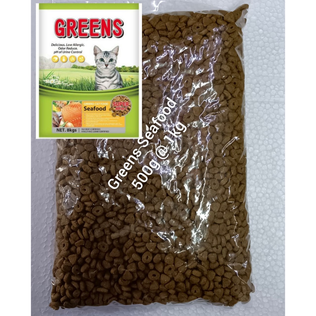 REPACK Greens Cat Food - Seafood (500g & 1kg) | Shopee Malaysia
