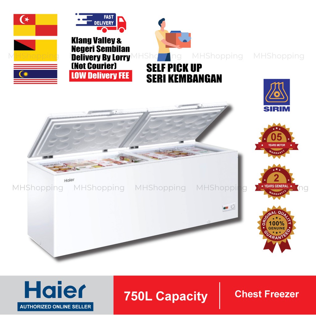 Haier(750L) 2 Door Chest Freezer Convertible / 2 Pintu Peti Sejuk Beku