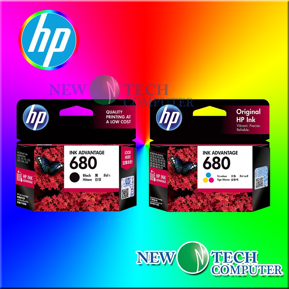 Hp 680 Black Ink Tri Color Colour Ink Cartridge Original Hp680 New