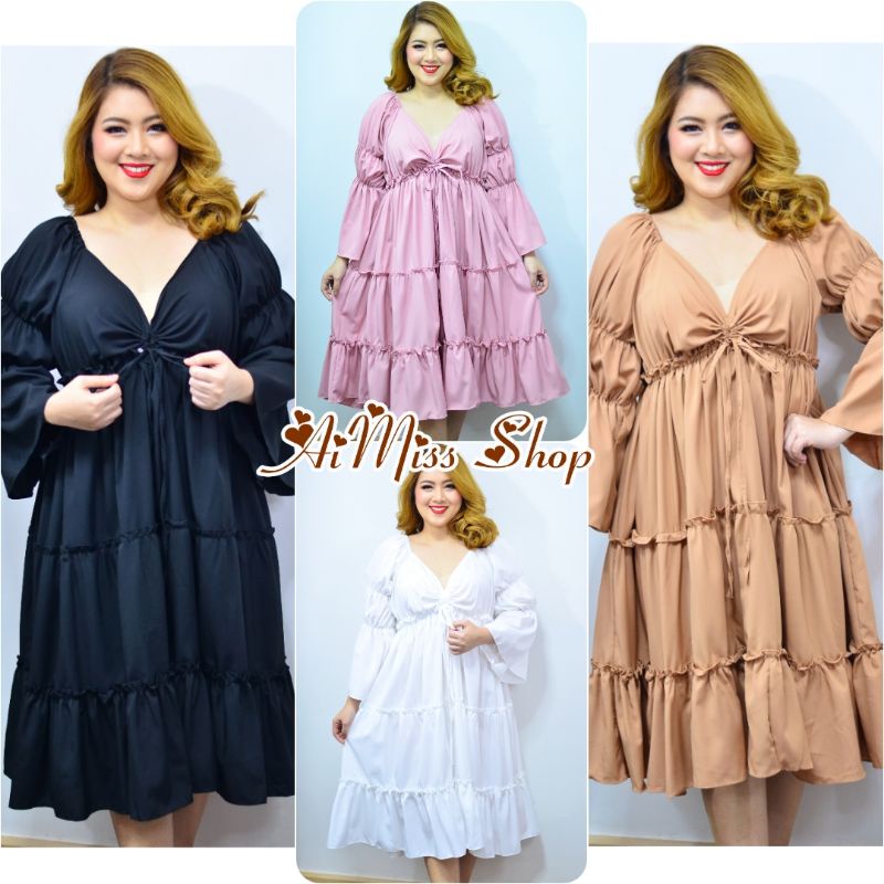 AiMiss Shop Plump Girl Clothes Fat People Large Size Dresses | Shopee ...