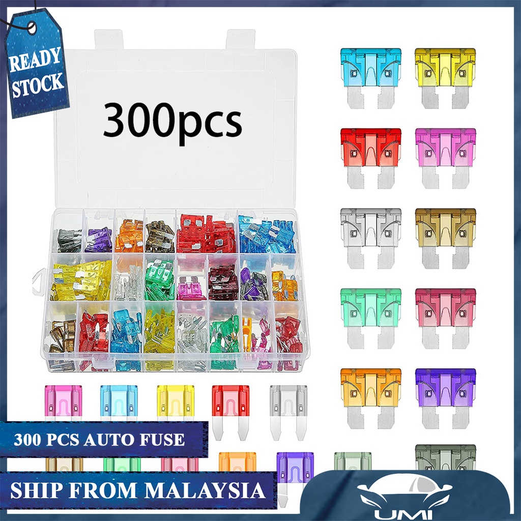 300 Pcs Car Fuse Mini Fuse Standard Fuse Medium Blade Fuse Low Profile ...