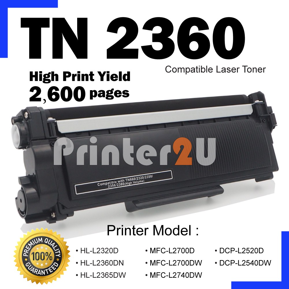 Malaysia Brother TN2360 TN2380 HL-L2320D MFC-L2700DW L2740DW Toner Cartridge