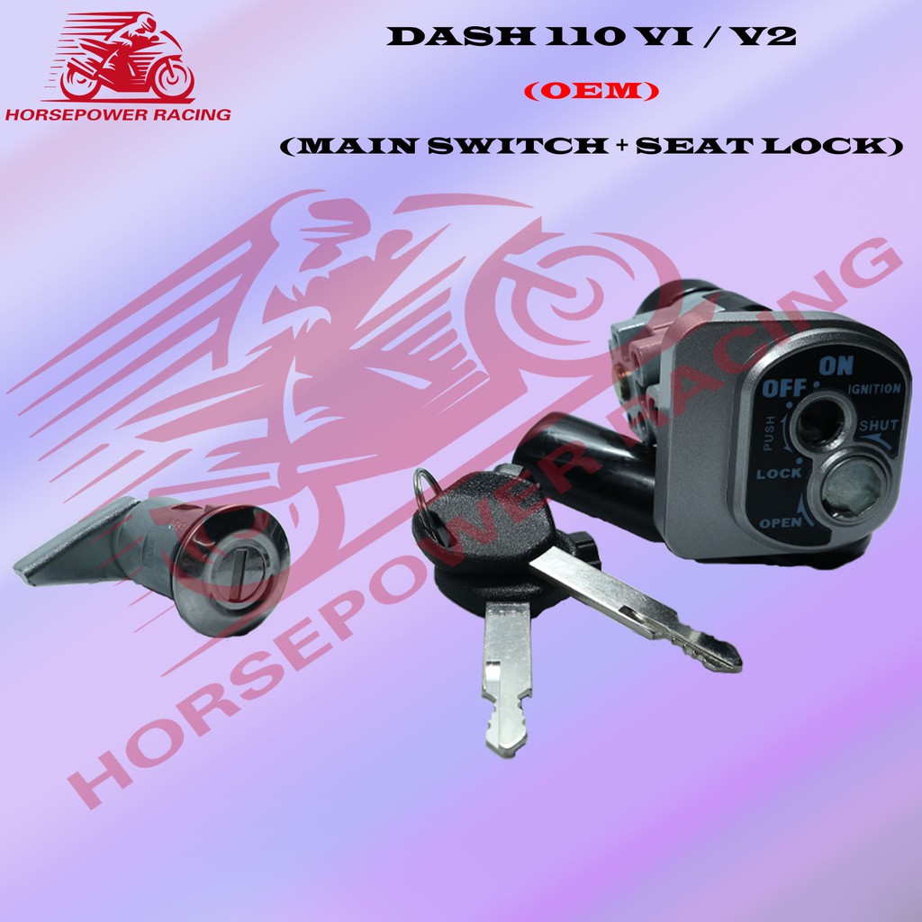 DASH 110 V1 / V2 JINKUN IGNITION MAIN SWITCH ASSY + SEAT LOCK HONDA