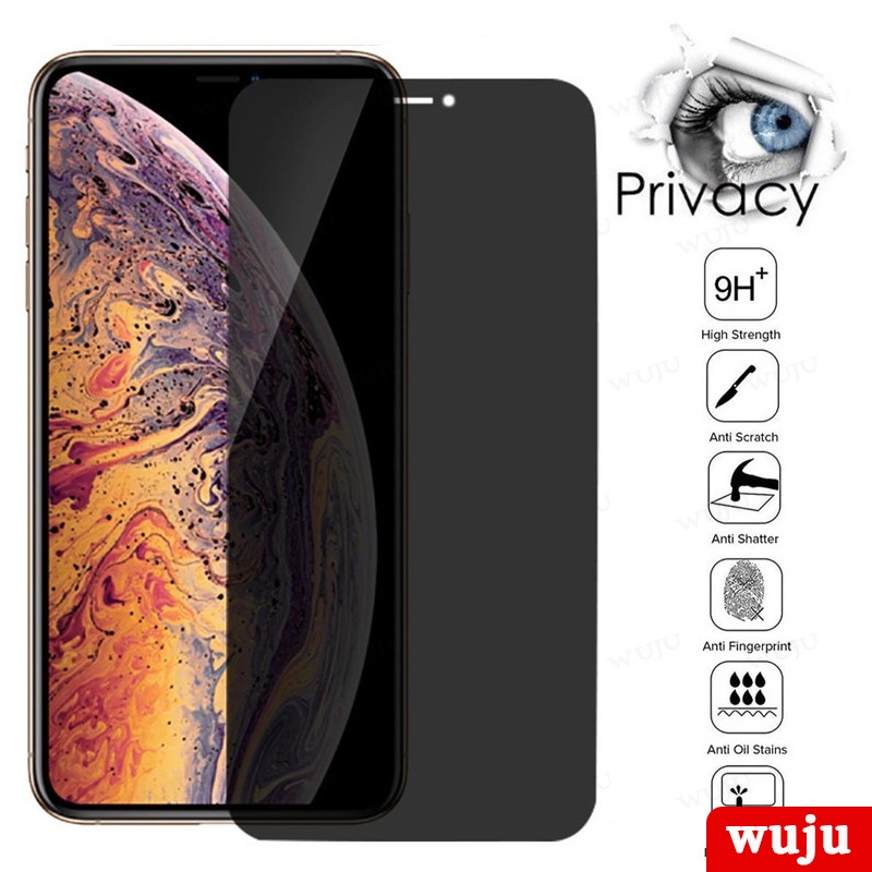 Wuju Anti Spy Privacy Tempered Glass Screen Protector Compatible For Iphone Pro